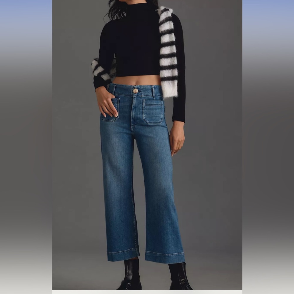 Maeve - Colette Cropped Wide Leg Jeans - Like New